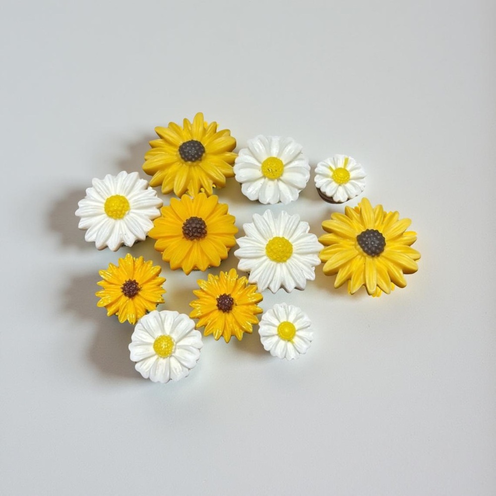 Free w/ $20 Purchase / Daisy & Sunflower Crocs Jibbits Lot#5